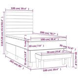  Krevet s oprugama i madracem svjetlosivi 100x200 cm od tkanine | shoptok.hr