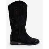 VINCEZA Zazoo 3403 Openwork Women's Low Heel Boots Brown | Shoptok.si