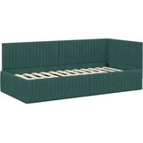  Kutni okvir kreveta Tamnozelena 90 cm x 190 cm Baršun | shoptok.hr
