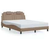  Posteljni okvir z LED lučkami kapučino 120x200 cm umetno usnje Cene