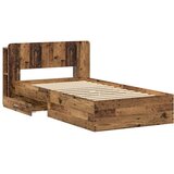  Okvir kreveta s pohranom s uzglavljem Staro drvo 80 x 200 cm - Staro drvo 80 x 200 cm bez središnje police | shoptok.hr