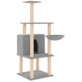  Penjalica za mačke sa stupovima za grebanje svjetlosiva 132 cm | shoptok.hr