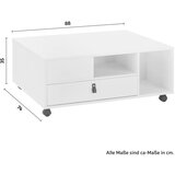 Bessagi Home klubska miza mick, bela, 2 predala, kolesca | Shoptok.si