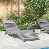 Maison Chic Ležalnik - Sončna ležalnik siva 184x55x64 cm trden akacijev les, (22043288) | Shoptok.si
