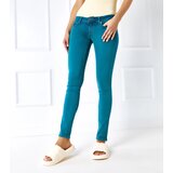 Gemre Green Fabric Trousers Amorette Cene