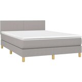  Box spring postelja z vzmetnico svetlo siva 140x200 cm blago, (20791516) | Shoptok.si