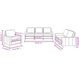  3-dijelni set sofa s jastucima crvena boja vina od tkanine | Shoptok.si