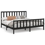 Furnova Posteljni okvir črn iz trdne borovine 200x200 cm, (21934504) | Shoptok.si
