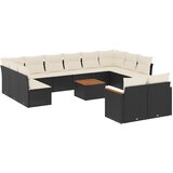  13-dijelni set vrtnih sofa s jastucima poliratan crni | shoptok.hr