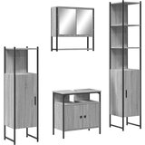  4-dijelni set kupaonskog namještaja siva boja hrasta drveni | shoptok.hr