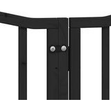 vidaXL Ograda za pse z vrati zložljiva 15 panelov črna 750 cm les | Shoptok.si