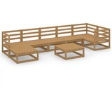  The Living Store Vrtna sedežna garnitura 8-delna medeno rjava trdna borovina - Vrtna Sedežna Garnitura, (21454573) | Shoptok.si