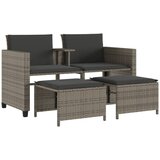  The Living Store Vrtni kavč dvosed z mizico in stolčki siv poli ratan - Vrtni Kavč, (21446765) | Shoptok.si