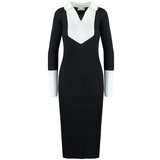 Pri Elegant ribbed dress with a LILA collar Cene