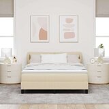 Box Spring postelja z vzmetnico Krem 140x190 cm Tkanina, (22052286) | Shoptok.si