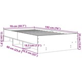  Okvir kreveta bez madraca dimljena boja hrasta 75x190 cm drveni | shoptok.hr