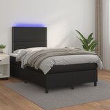 Krevet box spring s madracem LED crni 120x200cm od umjetne kože | shoptok.hr