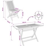  Set vrtnih namještaja 7 kom. Prirodna Čvrsto teak drvo | shoptok.hr