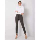 Fashion Hunters Dark khaki sweatpants with applique Cene