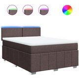 vidaXL Box spring postelja z vzmetnico temno rjava 160x200 cm blago, (21321400) | Shoptok.si