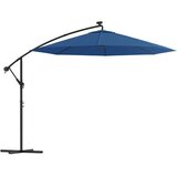  Konzolni vrtni suncobran LED s čeličnim stupom 300 cm azurni | Eponuda.com