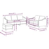 3-dijelni set sofa s jastucima crni od tkanine | shoptok.hr