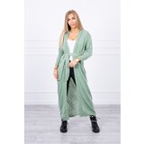 Kesi Long sweater with waist tie dark mint | Shoptok.si