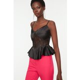 Trendyol Black Lace Detailed Satin Blouse Cijene