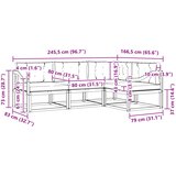  Set vanjskih sofa 4 kom. Prirodna i krem Smeđa 245,5 x 166,5 x 73 cm | shoptok.hr