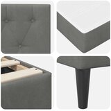  Okvir kreveta s madracem Tamno siva 120 x 190 cm Baršun | shoptok.hr