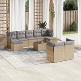  10-dijelni set vrtnih sofa s jastucima bež od poliratana | shoptok.hr