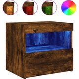  Noćni ormarići s LED svjetlima 2kom dimljeni hrast 50x40x45 cm | shoptok.hr