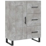 vidaXL Visoka komoda betonsko siva 69,5x34x180 cm inženirski les | Shoptok.si