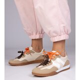 D/CEO marka niezdefiniowana Beige canvas sneakers with colorful laces Bekki | Shoptok.si