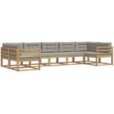  Set vanjskih sofa 7 kom. Bijela i svjetlosiva Smeđa 404 x 166,5 x 73 cm | Shoptok.si