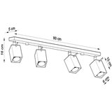  Stropna svetilka MERIDA 4L siva, (21348013) | Shoptok.si