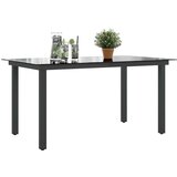  Vrtni stol crni 150 x 90 x 74 cm aluminijum i staklo | shoptok.hr