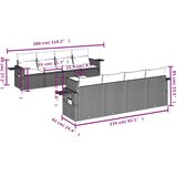  9-dijelni set vrtnih sofa od poliratana s jastucima svjetlosivi | shoptok.hr