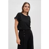 Marisse Cotton T-Shirt Decorated With Beads, Black Cijene