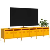 Maison Chic TV omarica - TV stojalo - Televizijska omarica gorčično rumena 202x39x43,5 cm hladno valjano jeklo, (21701378) | Shoptok.si
