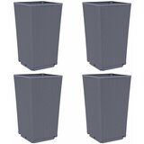 Maison Chic Vrtna cvetlična korita - Cvetlični Lonec 4 kosi siva 32,5x32,5x57 cm PP, (21789438) Cene