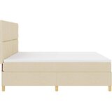  LED Box Spring Krevet s uzglavljem Krema 200 x 200 cm tkanina | shoptok.hr