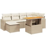 Maison Chic Seti vrtnega pohištva - Vrtna garnitura - Vrtni pohištvo set 7-delna z blazinami bež poli ratan, (21803884) | Shoptok.si