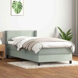 Box Spring krevet s madracem svijetlo sivi 90x220 cm baršun Cijene