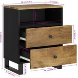  Noćni ormarić 50x33x62 masivno drvo bagrema i konstruirano drvo | shoptok.hr