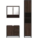  3-dijelni set kupaonskog namještaja boja smeđeg hrasta drveni | shoptok.hr
