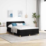  Krevet s opruga kutije s uzglavljem Crna 140 x 190 cm tkanina | shoptok.hr