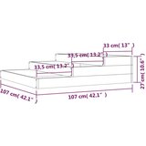  Sadilica crna 107x107x27 cm od masivne borovine | shoptok.hr