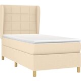  Box spring postelja z vzmetnico krem 100x200 cm blago, (20896697) | Shoptok.si