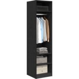vidaXL Garderobna omara Črni hrast 50 x 50 x 200 cm Konstruiran les | Shoptok.si
